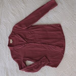 Florence Silk Button Down Blouse - Rosewood